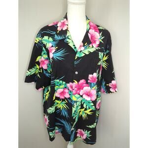 Vintage 9th Wave Hawaiian Shirt Tropical Floral Resort Aloha XXL